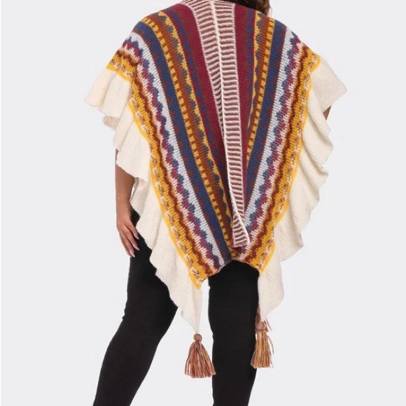 Tribal Chic Poncho - Picture 3 of 4